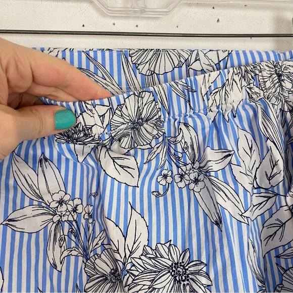 Timing Floral Top Womens Size Medium Off The Shoulder Striped Half Sleeve - Picture 6 of 9